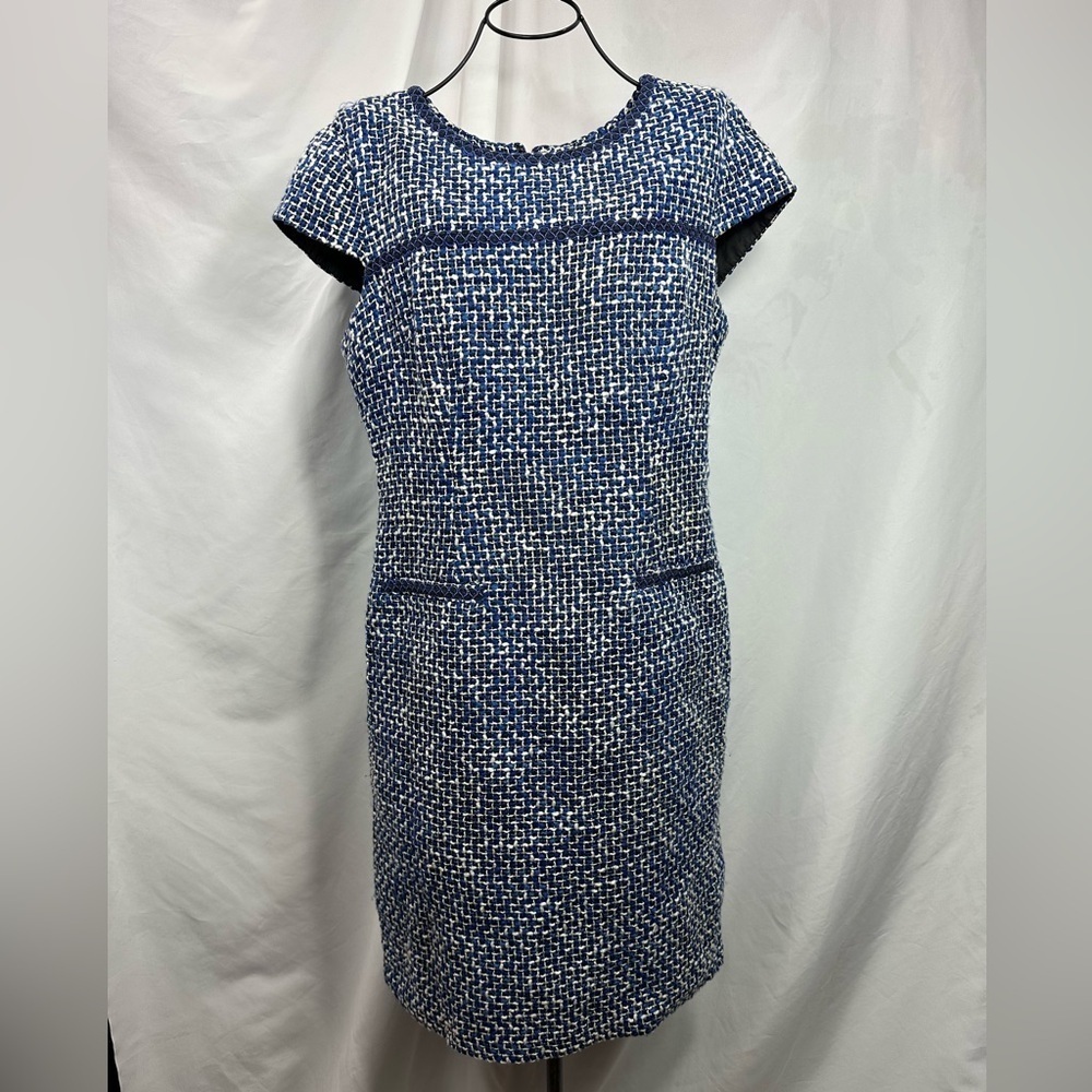 Karl Lagerfeld blue tweed shift dress size 12